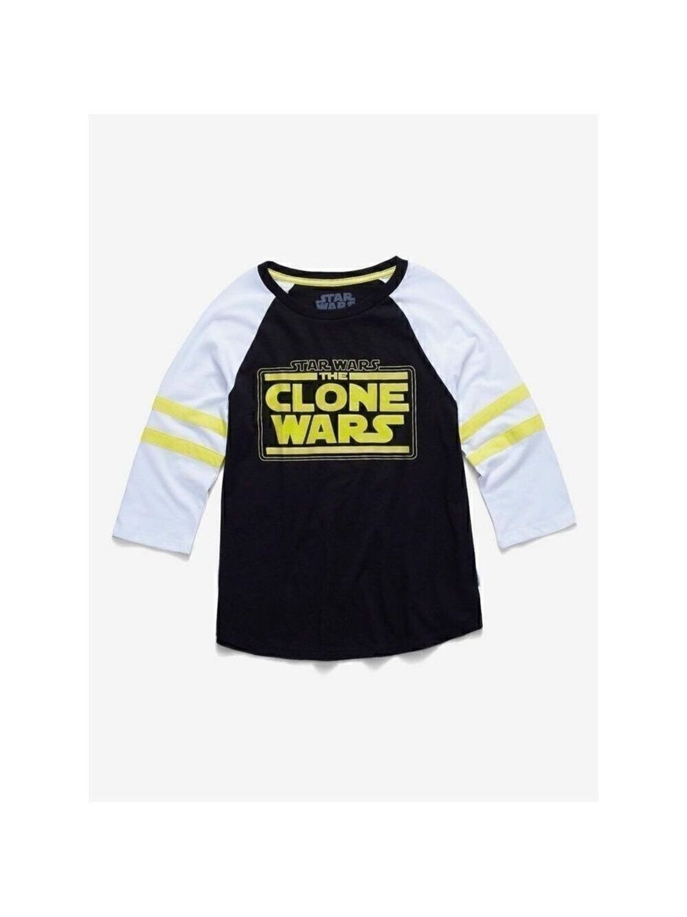 Star Wars: The Clone Wars Striped Sleeve Women's Raglan T-Shirt (Small)